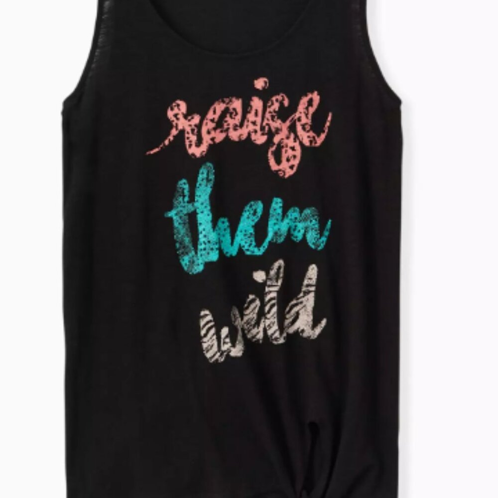 Torrid Size 1 Black Tie Front Tank